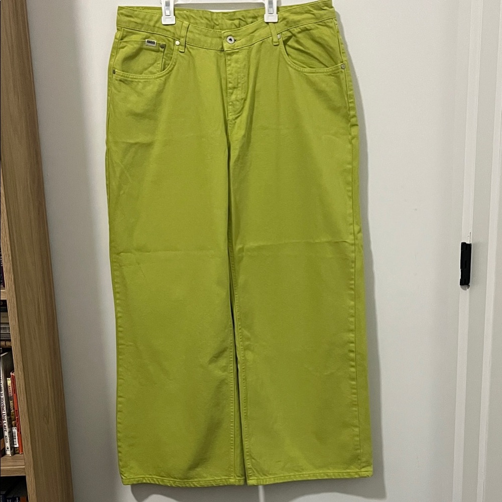 Urban Outfitters Lime Green Flare Jeans